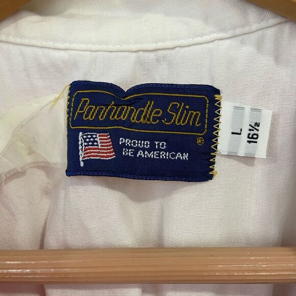 Vintage Panhandle Slim American Flag Western Style Button Down Shirt Size Large - Picture 10 of 12